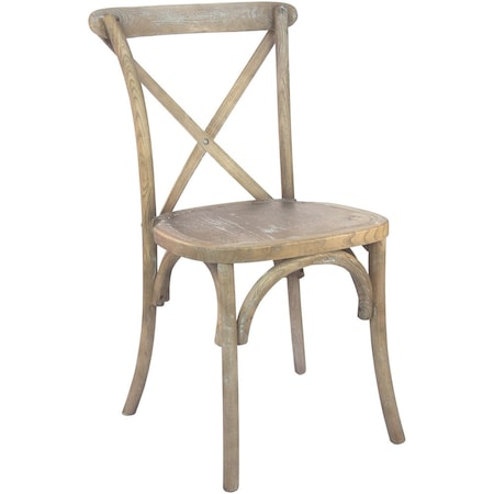 Advantage Medium Natural With White Grain X-Back Chair